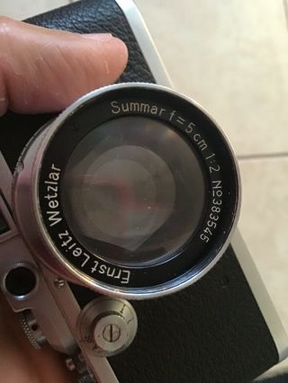 Leica Leitz 3C,  IIIC Camera With Summar 5cm F2 Lens & Case. 8