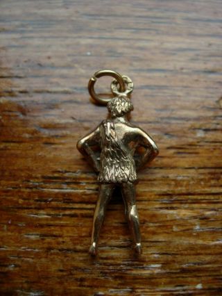 VERY RARE VINTAGE HEAVY SOLID 9K 9CT GOLD CAVE MAN PENDANT CHARM UNUSUAL 3.  86g 3