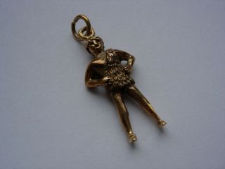 VERY RARE VINTAGE HEAVY SOLID 9K 9CT GOLD CAVE MAN PENDANT CHARM UNUSUAL 3.  86g 4