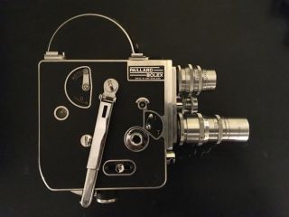 N.  Paillard Bolex H - 16 Reflex16mm Camera W 3 Wollensak Lenses & Case