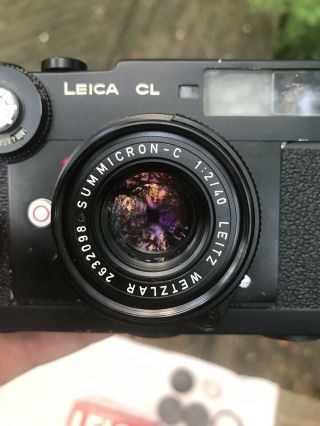 Leica CL 35 mm Camera Leitz Summicron 1:2/40 Lens Germany W Box & Caps 2632098 7