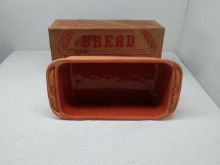 Vintage 4 " ×8 " Terra Cotta Bread Brique Box Dishwasher Microwave Safe
