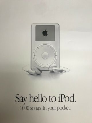 To Be Framed,  Iconic,  " Say Hello To Ipod " 1 Of 2 Poster From Apple Computer