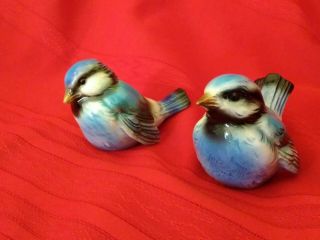 Pair Goebel Blue Bird Figurines Cv 73 & Cv 74 (vintage)