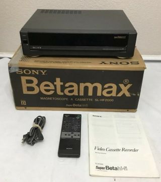 Sony Sl - Hf2000 Beta Betamax Hifi Stereo Player Recorder Vcr Deck
