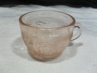 Vintage Depression Glass Sandwich Cup By Tiara Peach/pink
