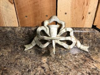 Vintage Metal Ribbon Shaped Wall Hanging Candle Holder Sconce