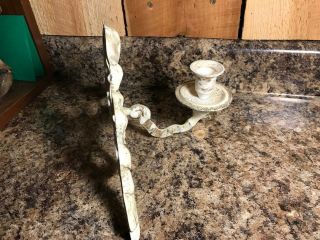 Vintage Metal Ribbon Shaped Wall Hanging Candle Holder Sconce 3