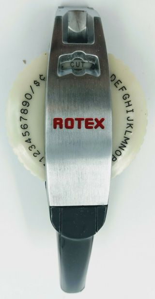 Rotex Model 6e Vintage Metal And Black Plastic Label Maker.