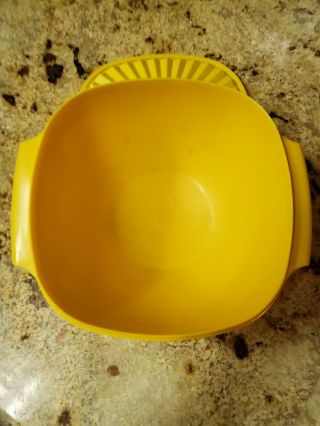 VINTAGE TUPPERWARE 836 SERVALIER 8 CUP YELLOW BOWL WITH 837 LID 3