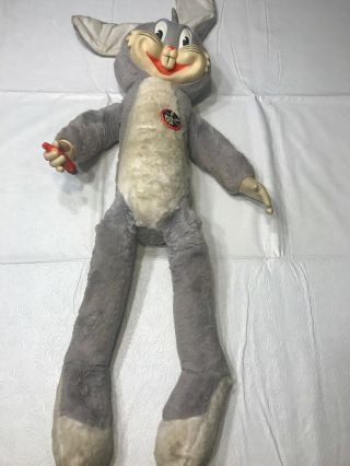 Vintage 1960s 1950s Bugs Bunny Rabbit Stuffed Animal Doll Toy 37”