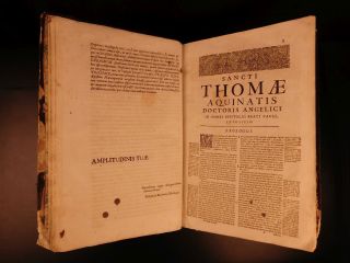 1689 Saint Thomas Aquinas BIBLE & Commentary on Epistles of Paul HUGE FOLIO 9