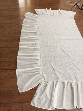 Vtg White Gathered Bed Skirt Dust Ruffle For Daybed 14” Drop Made In Usa