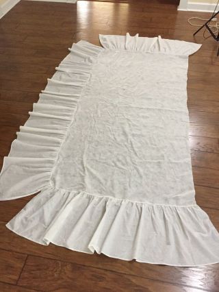 VTG White Gathered Bed Skirt Dust Ruffle For Daybed 14” Drop Made In USA 2
