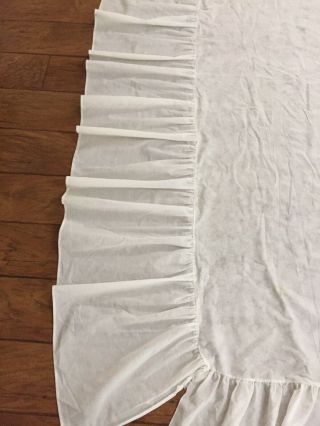 VTG White Gathered Bed Skirt Dust Ruffle For Daybed 14” Drop Made In USA 3