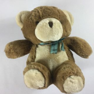 Amc Best Friends Bear Vtg 1982 Stuffed Plush Chubby Cuddly Ribbon Bow 13 " Teddy