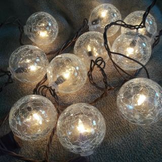 Vintage Crackle Glass Rv Patio Lights Camping Porch Awning String Outdoor Deck