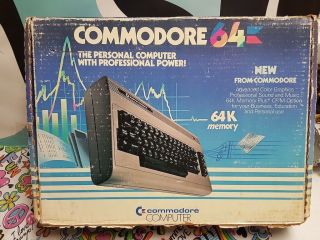Commodore 64 C64 With Power Supply And Box Missing Key Please Read