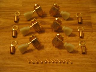 Gibson Usa Gold Deluxe Vintage Modern Tuners W/ Green Keys & Mounts