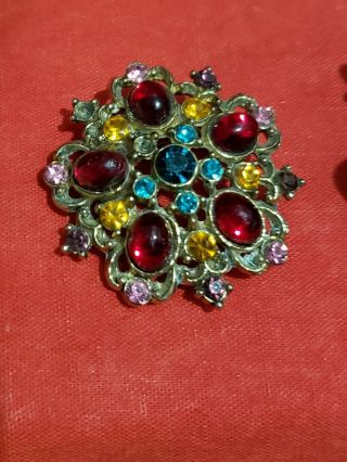 Vintage & Costume Jewelry w/ 2 Freirich Brooches and Movable Cowboy Pearl Pins 4