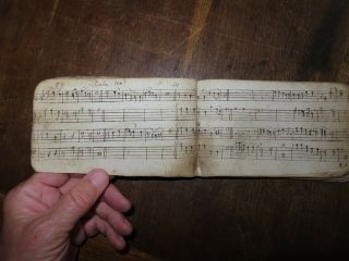 1785 MANUSCRIPT AUTOGRAPH and MUSIC BOOK with wooden covers EDWARD MORRIS WALES 11