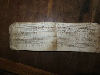 1785 Manuscript Autograph And Music Book With Wooden Covers Edward Morris Wales