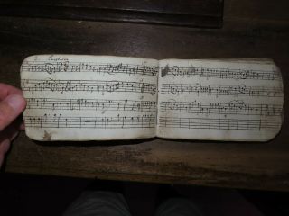 1785 MANUSCRIPT AUTOGRAPH and MUSIC BOOK with wooden covers EDWARD MORRIS WALES 3