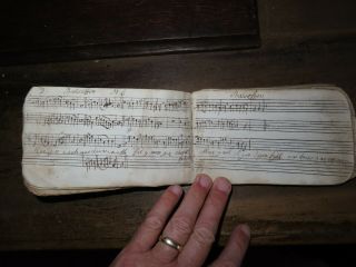 1785 MANUSCRIPT AUTOGRAPH and MUSIC BOOK with wooden covers EDWARD MORRIS WALES 6
