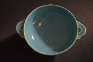 1930s Vintage Fiesta Cream Soup Bowls - Set of 2 - Turquoise,  Cobalt Blue 8