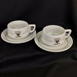 Vintage Cafe Rombouts Coffee Cups And Saucers X2 Royal Mosa Maastricht Holland