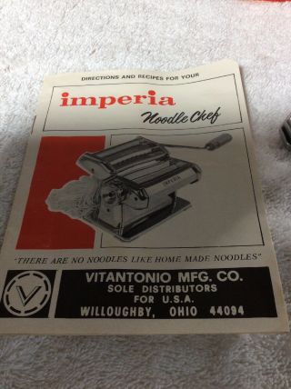 Vintage Vitantonio Imperia Noodle Chef Pasta Maker Machine Model 150 5