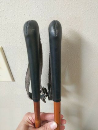 Vintage Bamboo Ski Poles 130 Janoy made in Norway vintage leather grips 6