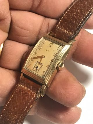 Vintage Men ' s Elgin 15 Jewel 10K Gold Filled X132206 Analog Watch 2