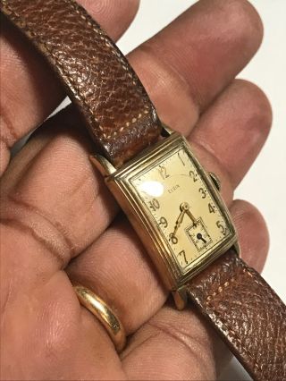 Vintage Men ' s Elgin 15 Jewel 10K Gold Filled X132206 Analog Watch 3