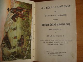 Old A TEXAS COW - BOY Book 1886 CHARLES A.  SIRINGO SOUTH MEXICAN INDIANS WILD WEST 3