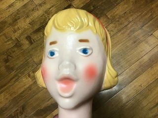 Vintage General Foam Empire Head Only Christmas Girl Caroler Blow Mold