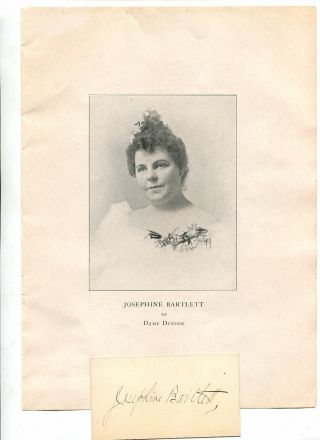 Vintage Autograph And Print Josephine Bartlett Singer Chicago Opera Bostonian