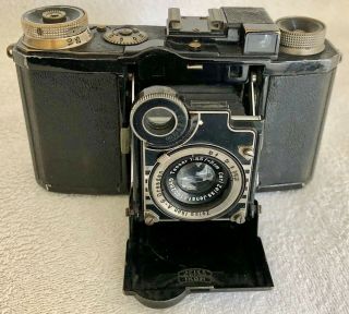 Zeiss Ikon Nettel Camera With F/3.  5 5cm Tessar Lens And Case C.  1935