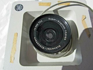 Schneider - Kreuznach Xenar 1:5,  6/65 Mounted Lens For Cambo 4 X 5 (bk)