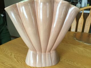 Vintage - 1953 Red Wing Pottery Gladiolus 12 " Vase Usa Label 416 Brown/green