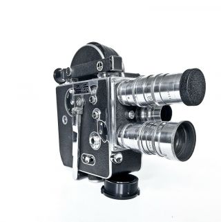 Bolex Paillard H16 16mm Cine Camera W/ 3 Lenses,  Case,  Manuals And -