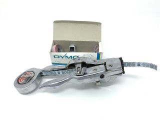 Vintage Dymo - Mite Tape Writer Chrome Label Maker Dymo Corp 3 Extra Rolls M - 22 3