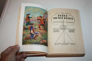 The Three Musketeer by Alexandre Dumas,  Copyright John C.  Winston - 1931 - HC 4