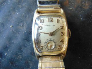 Vintage Estate Hamilton 14k Gold Filled 17 Jewels Mens Wrist Watch - Needs Band
