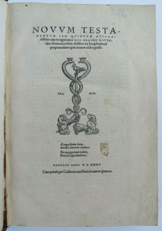 Erasmus,  Novum Testamentum,  5th Edition,  1535