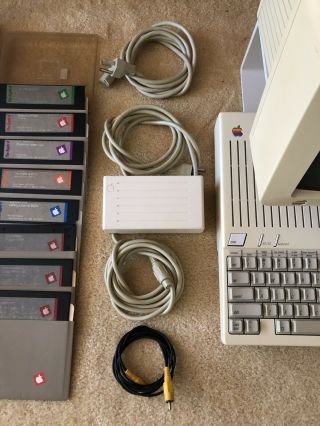 Apple IIc A2S4000 w/ Monitor,  Disk Drive,  Disks,  Cables -,  & BOOTS 12