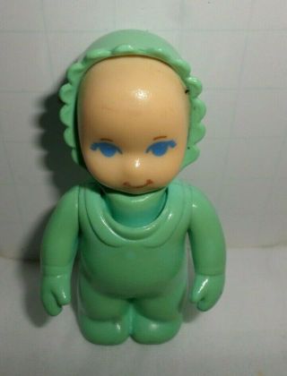 Vintage Little Tikes Dollhouse People Baby/infant Green Outfit