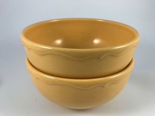 Vtg Varages " Luberon Yellow " Set Of 2 Cereal / Soup Bowls Embossed Edge - France