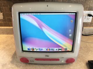 Apple Imac G3 • Pink • Os X • Vintage Desktop Pc Computer • •