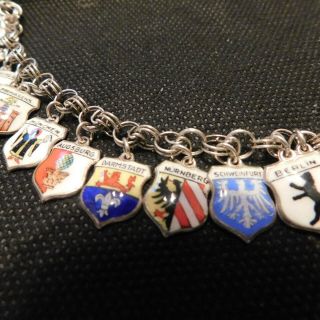 VINTAGE STERLING SILVER CHARM BRACELET 23 DIFFERENT GERMAN CITIES 925 CHARMS 3